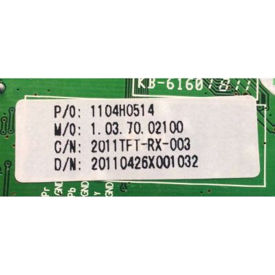 MAIN PARA T5V APEX / NUMERO DE PARTE 1104H0514 / CV318H-A-12 / 1.03.70.02100 / 2011TFT-RX-003 / PANEL T400HW04 V.1 / MODELO LE40H88 - Imagen 2